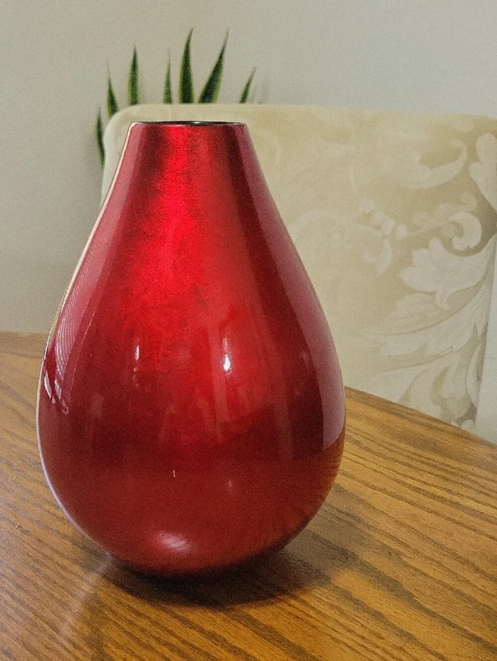 Crate&Barrel Shiny Red Teardrop Vase